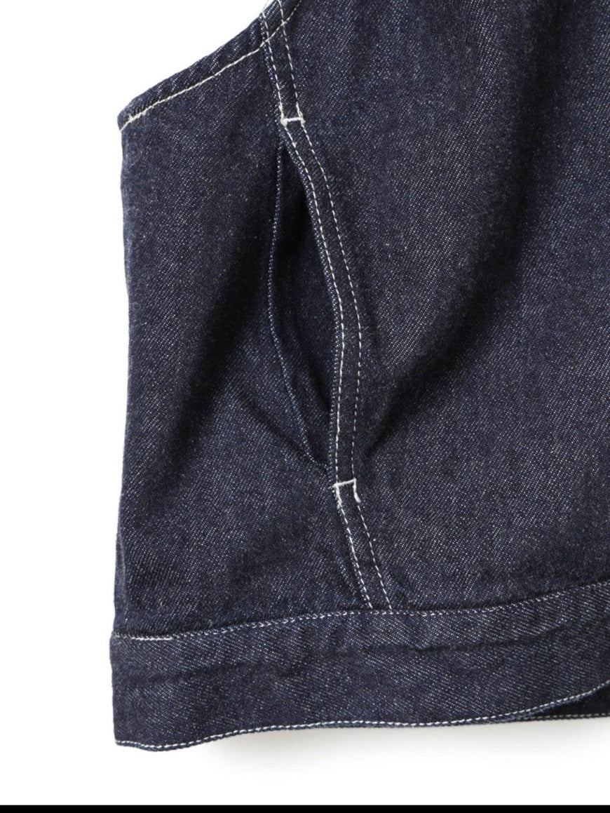 【mizuiro ind】 デニムベスト(ONEWASH)