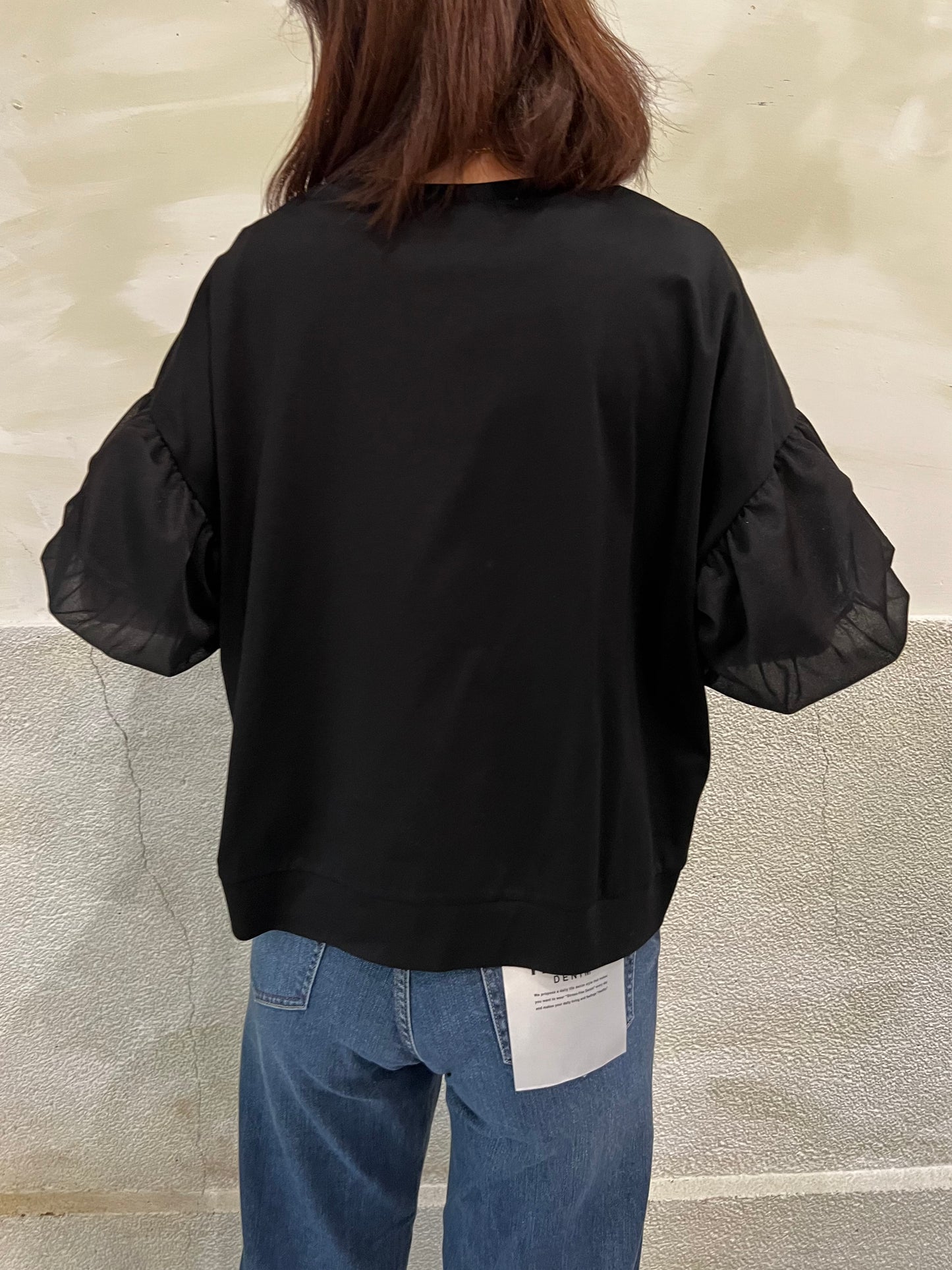 【QTUME】異素材バルーンスリーブプルオーバー