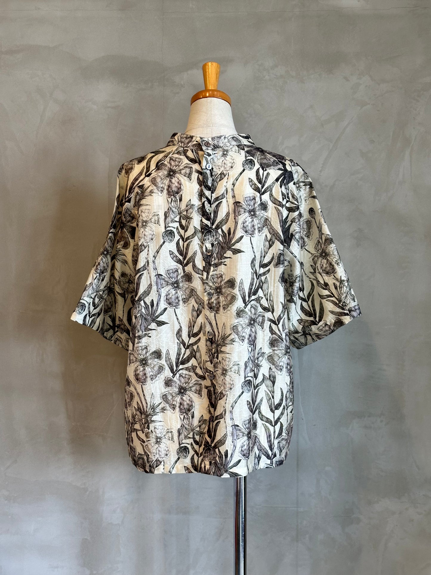 【NOMBRE IMPAIR】ビッグプランツスタンドネックブラウス