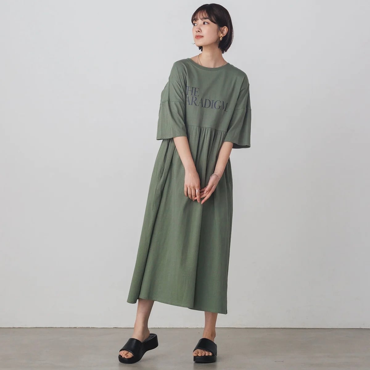 botanical//ロゴプリントカットワンピース
