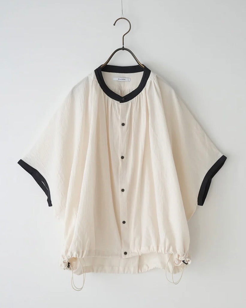 【MANON】フレンチスリーブスピンドルクレリックアミカルシャツ