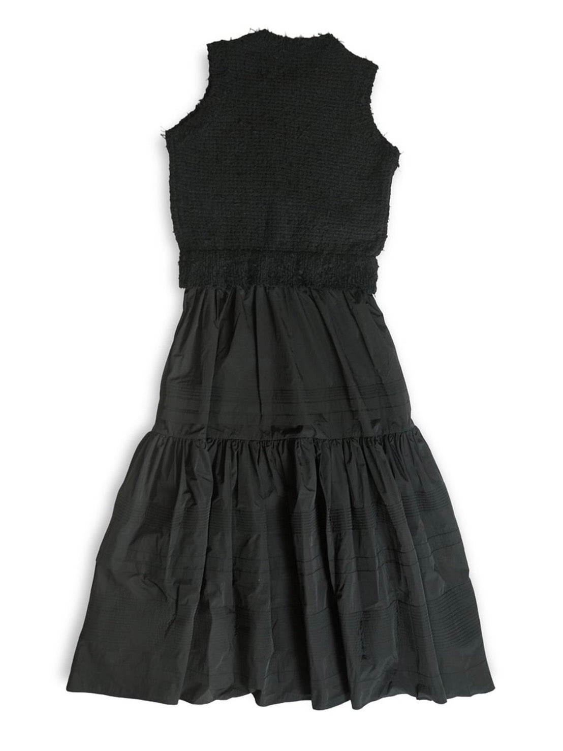 【EN'DAY】ニット×ティアード ワンピース Black×Black