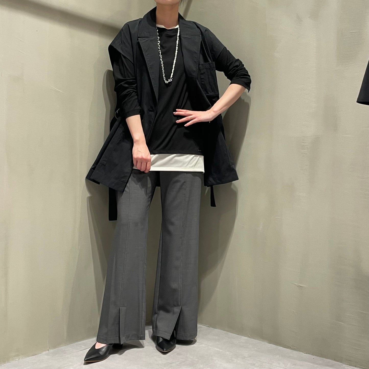 【CHIGNON】配色レイヤードロンT