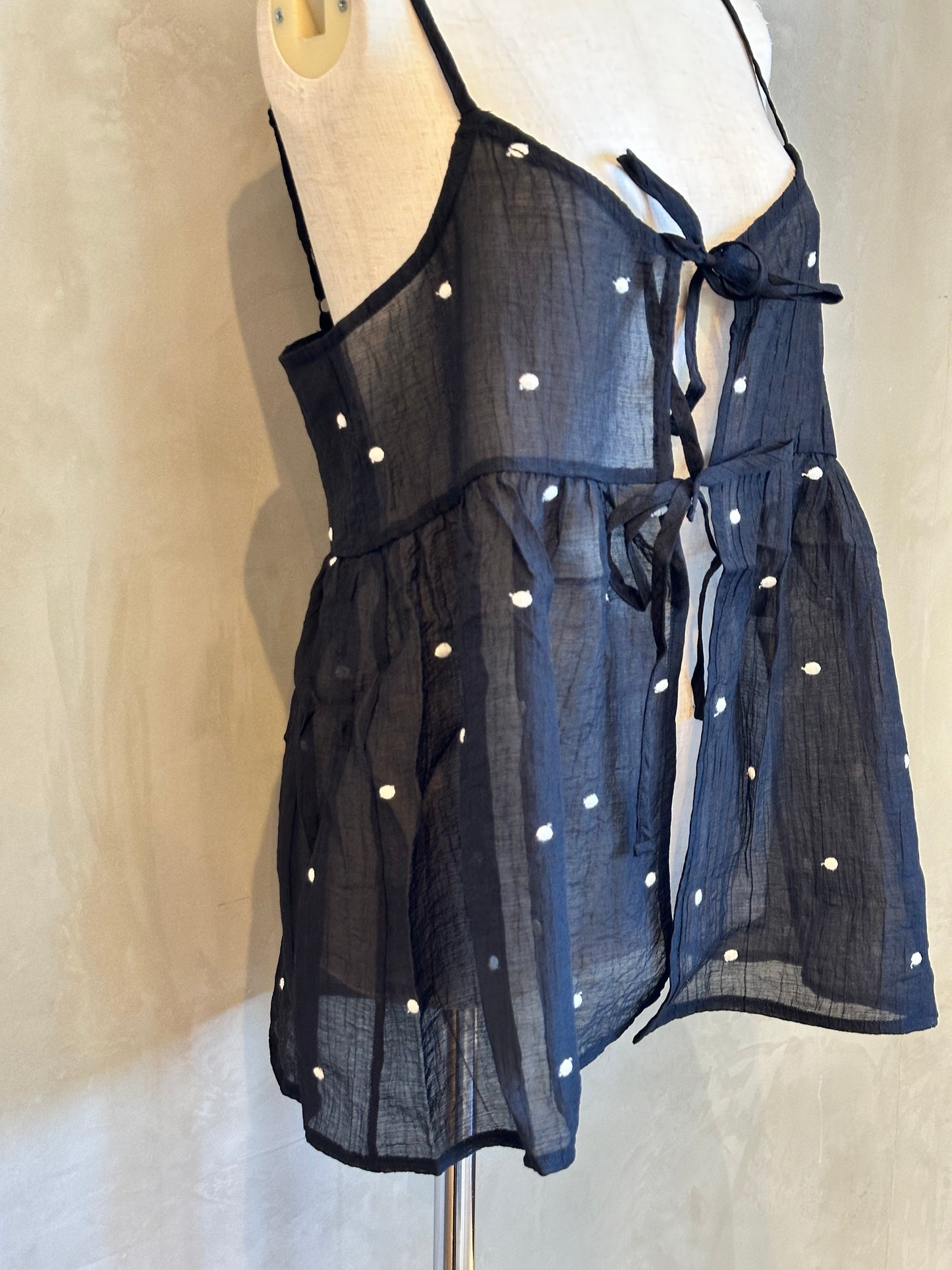 【botanical】〈セットアップ対応〉ドット刺繍シアーキャミソール