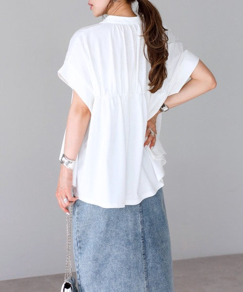 【botanical】シャーリングスキッパートップス