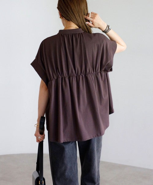 【botanical】シャーリングスキッパートップス