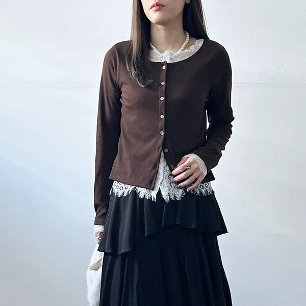 【botanical】カットリブレースレイヤードプルオーバー