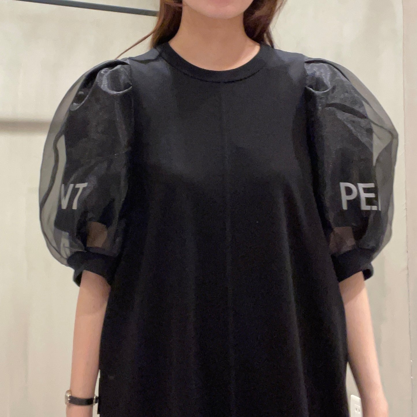 1％/ イチパーセント カットオーガンジーワンピース