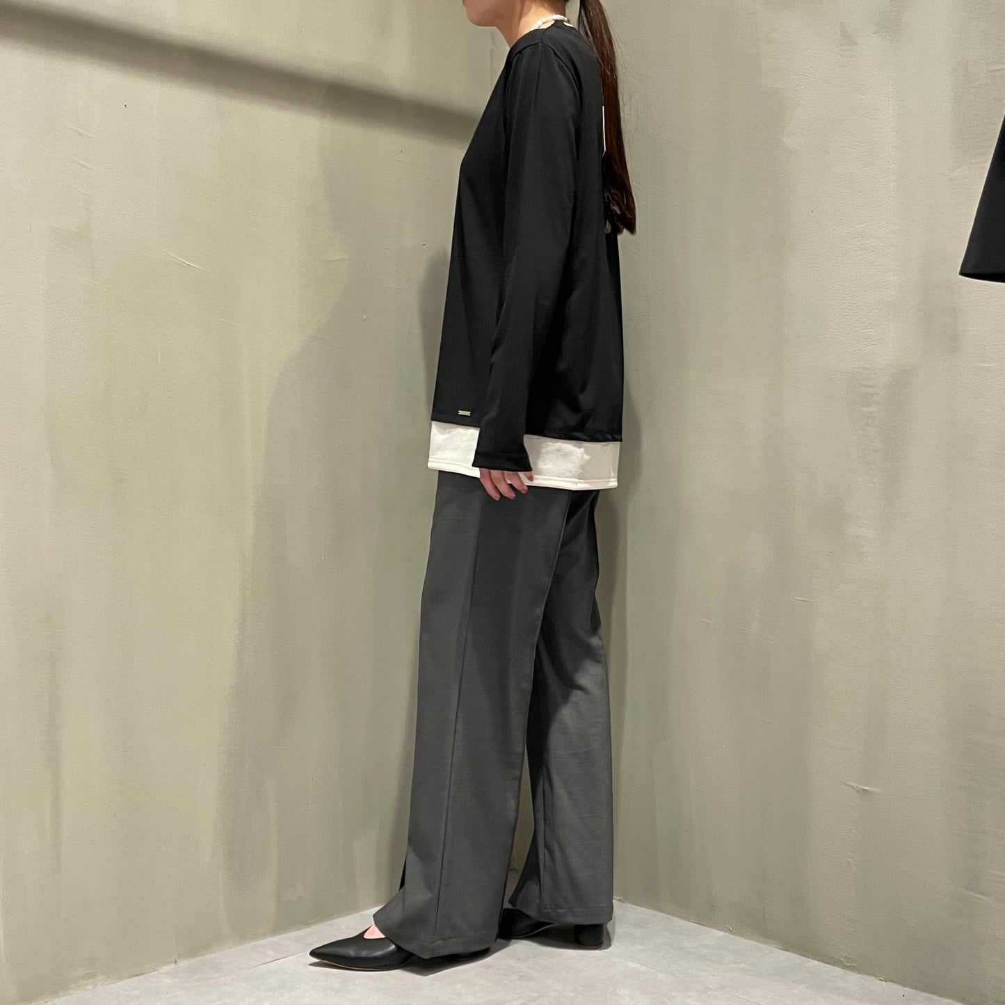 【CHIGNON】配色レイヤードロンT