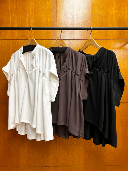 【botanical】シャーリングスキッパートップス