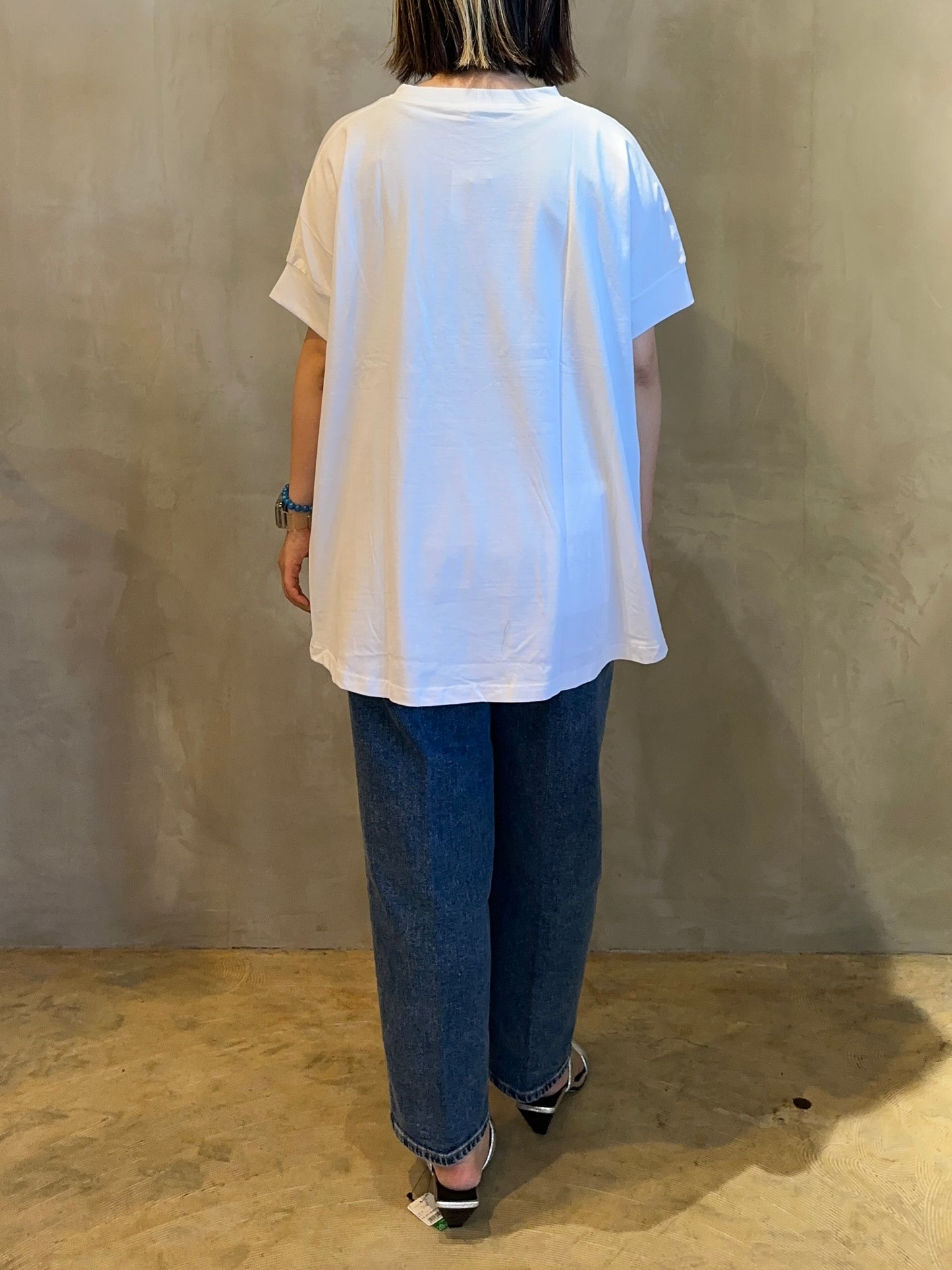 【botanical】コットンラウンドヘムプリントTEE