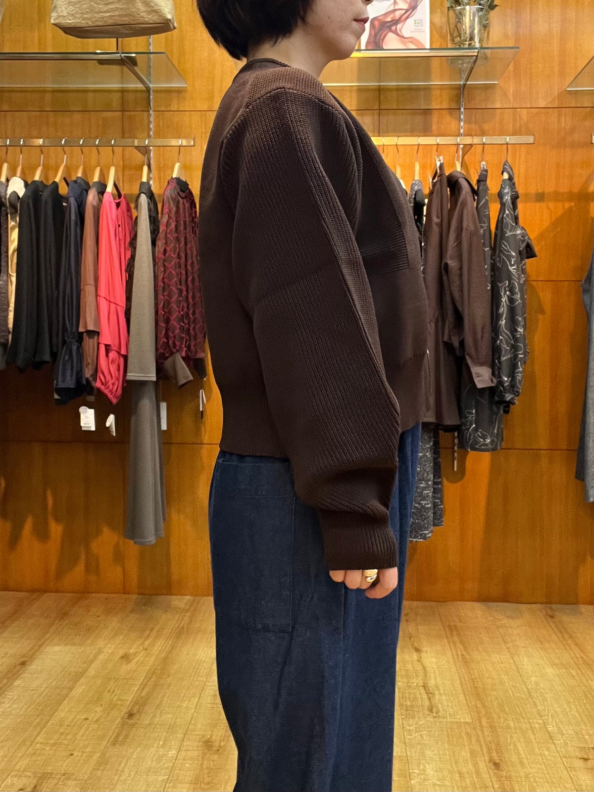 【botanical】スポンディッシュBIGボタンクルーネックカーディガン