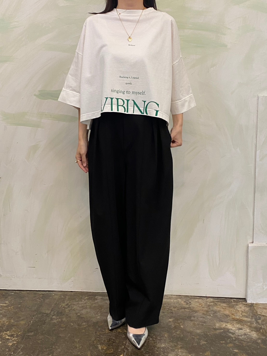 【botanical】ピグメント製品染め オーバーロゴTシャツ