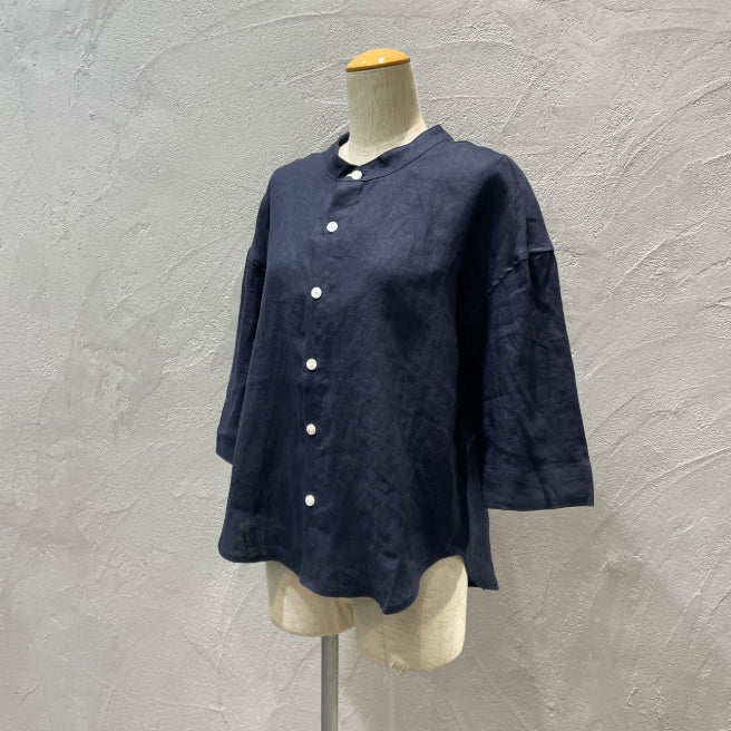 【Swarm】麻スタンド前開きシャツ