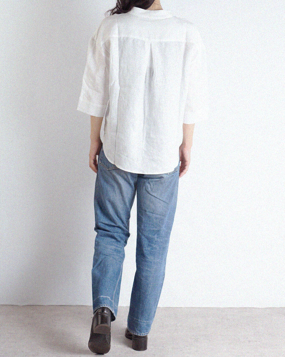 【Swarm】麻スタンド前開きシャツ