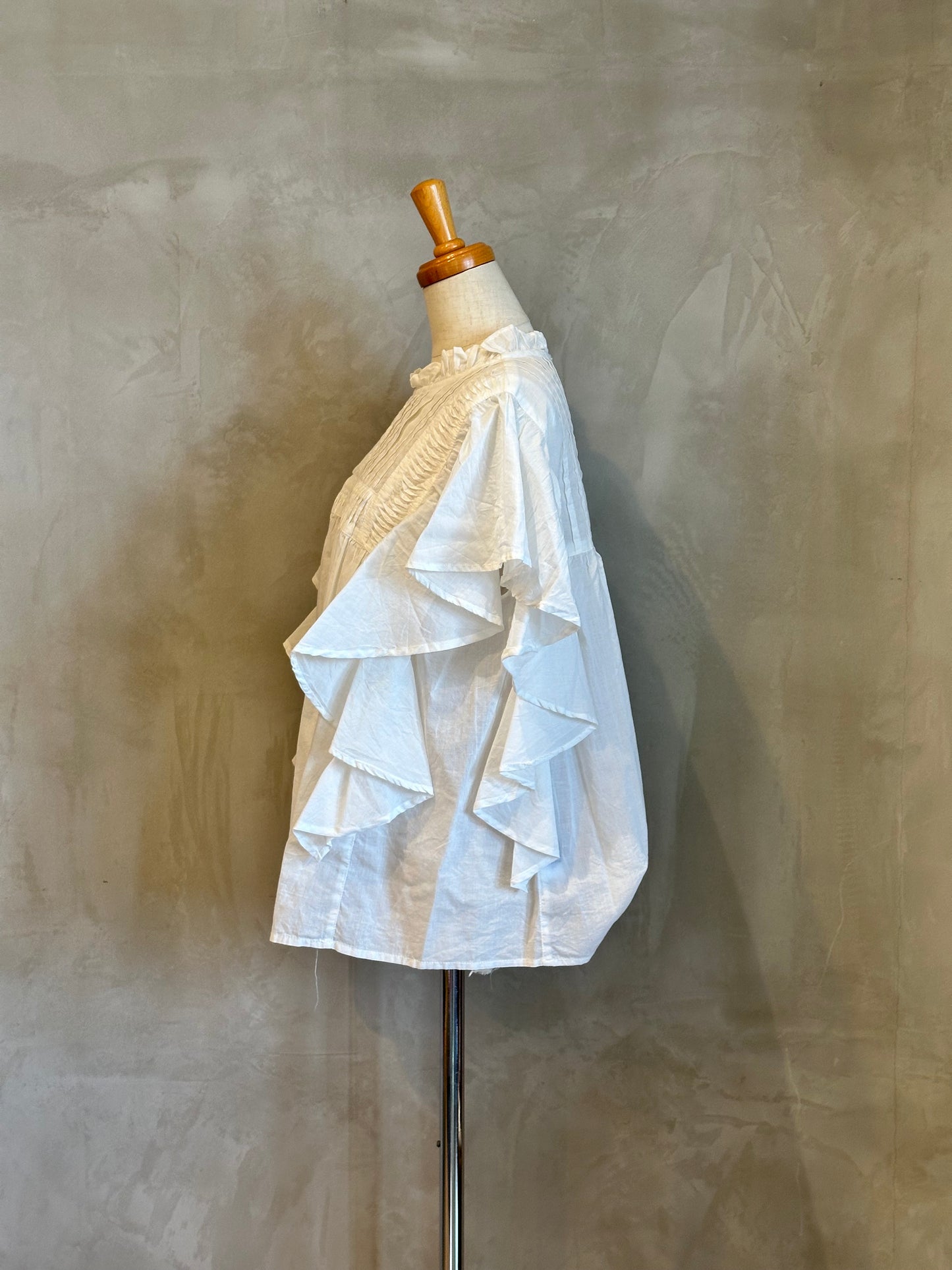 【B-chad】インド綿タックブラウス