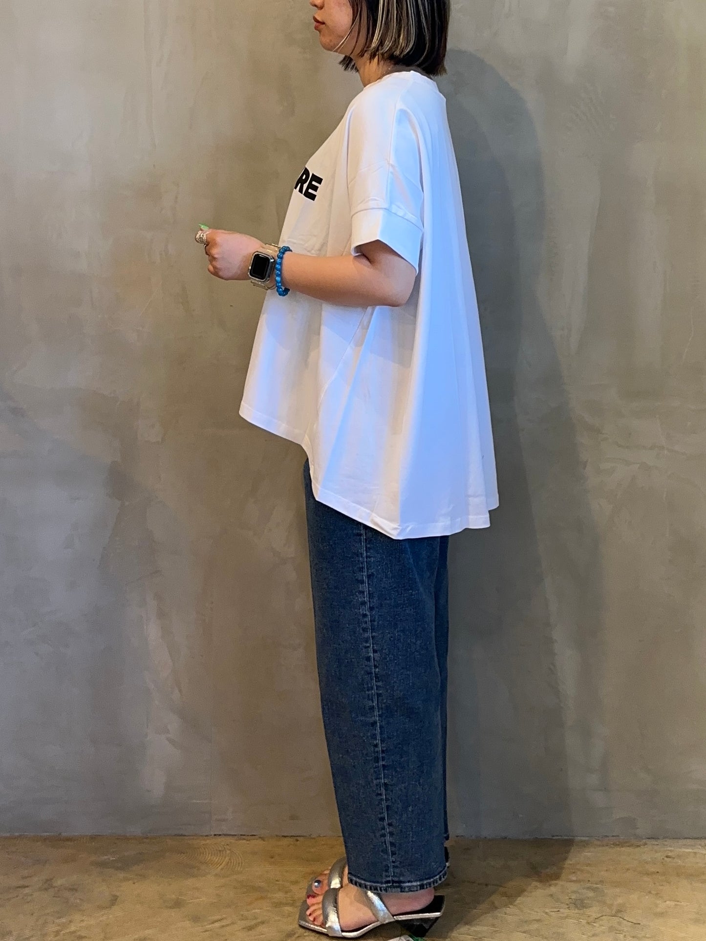 【botanical】コットンラウンドヘムプリントTEE