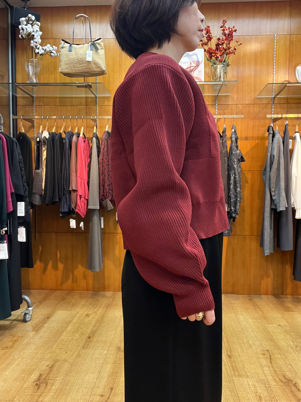 【botanical】スポンディッシュBIGボタンクルーネックカーディガン