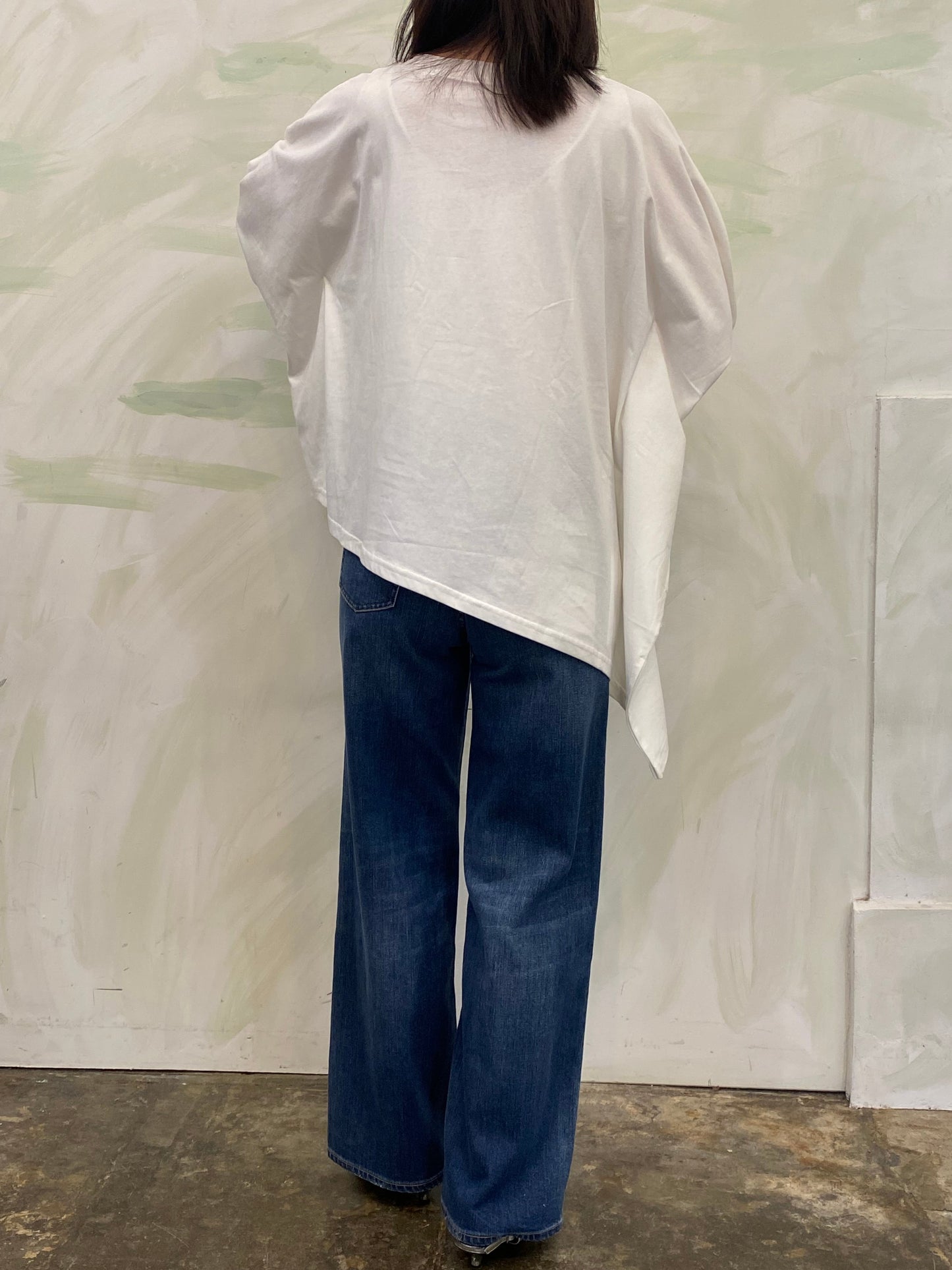 【botanical】チュールフリル切替　アシメカットトップス