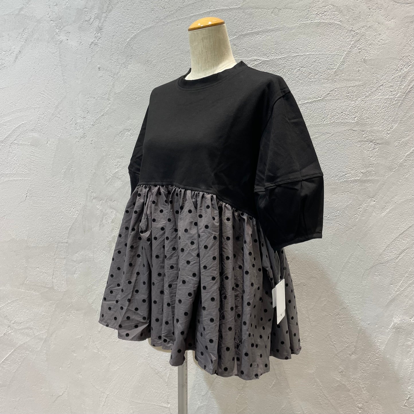 【botanical】フロッキードットティアードプルオーバー