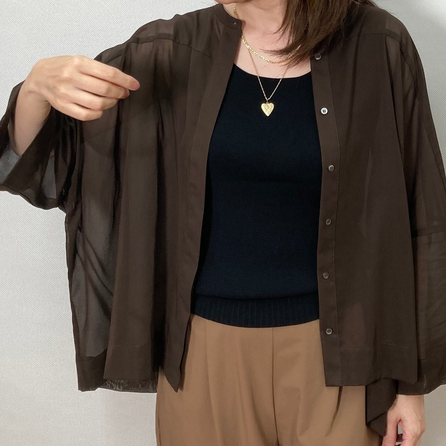 【Dignite collier】ワイドシアーシャツ