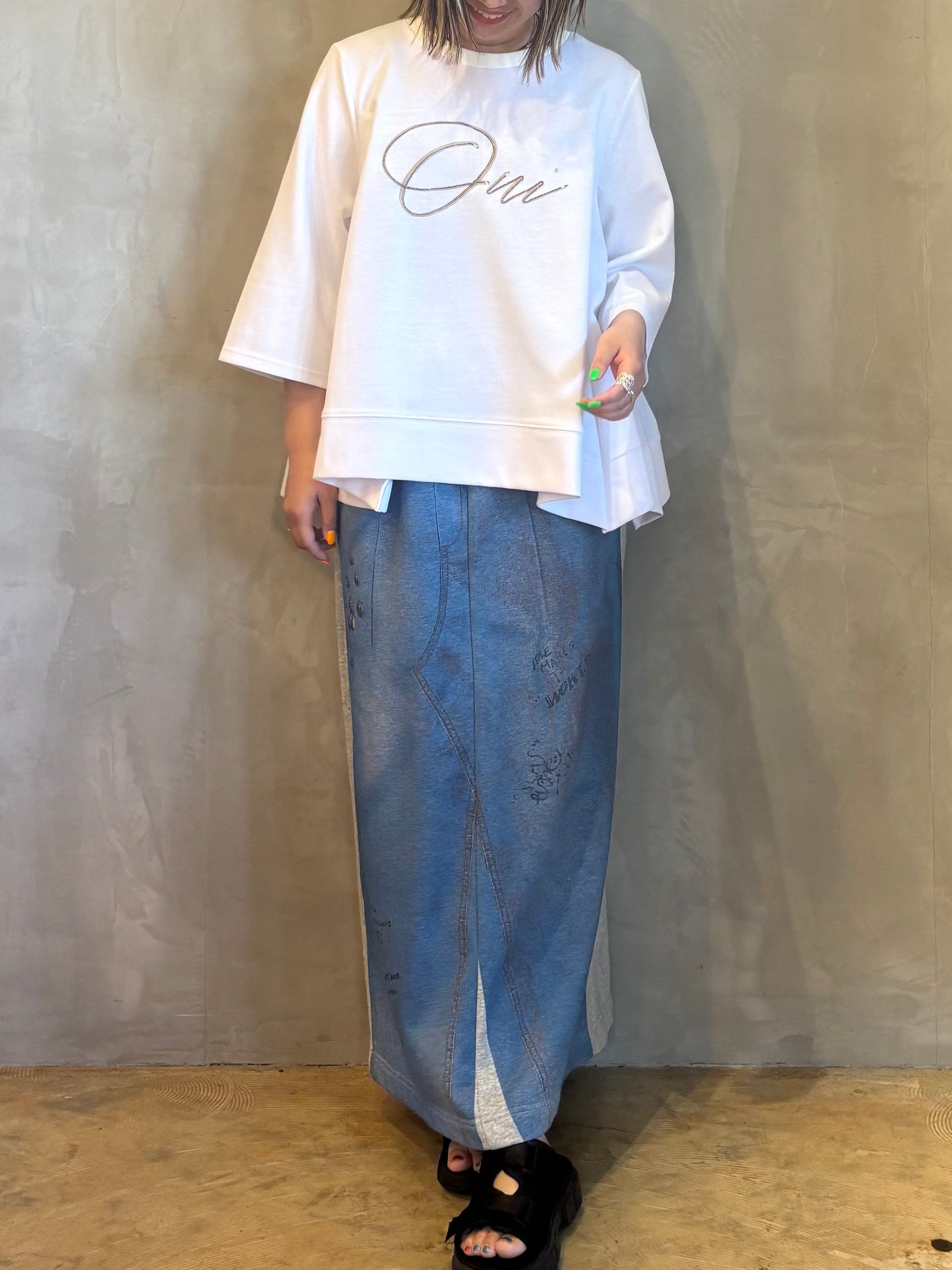 【ANTGAUGE】スムーススウェットプリントイージースカート