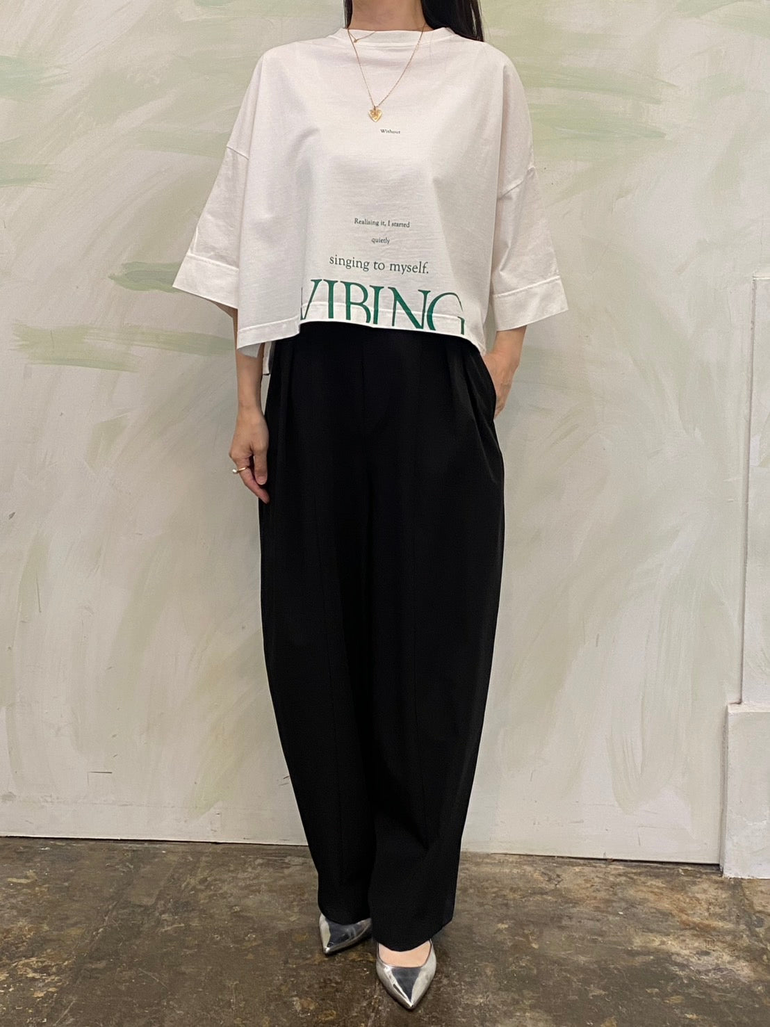 【botanical】ピグメント製品染め オーバーロゴTシャツ