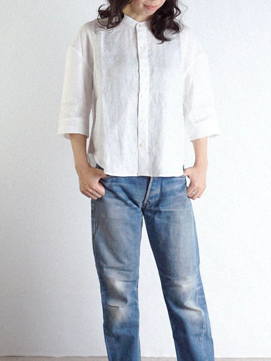 【Swarm】麻スタンド前開きシャツ