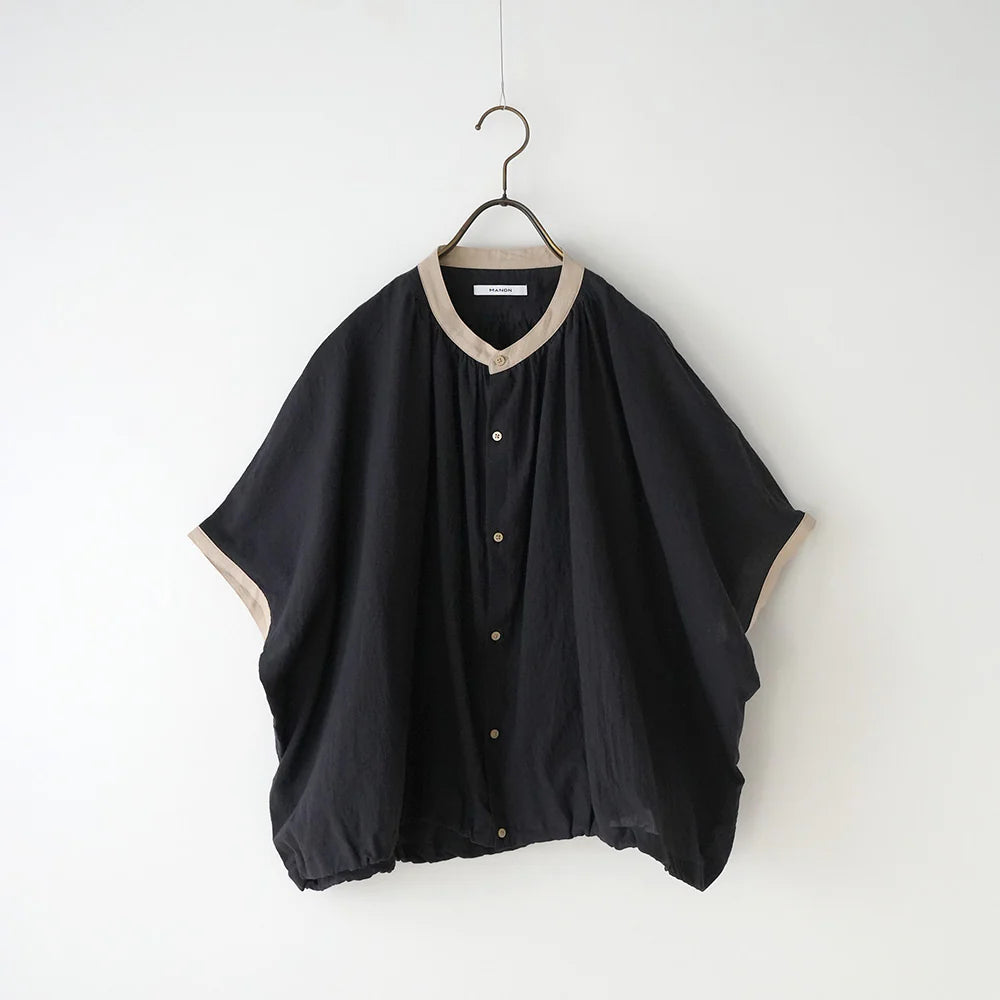 【MANON】フレンチスリーブスピンドルクレリックアミカルシャツ