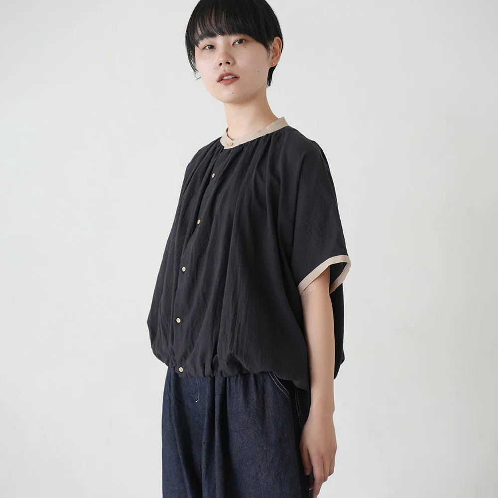 【MANON】フレンチスリーブスピンドルクレリックアミカルシャツ