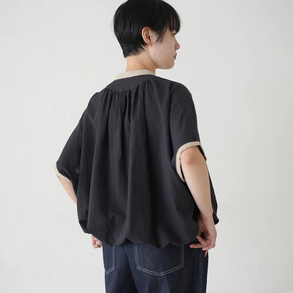 【MANON】フレンチスリーブスピンドルクレリックアミカルシャツ