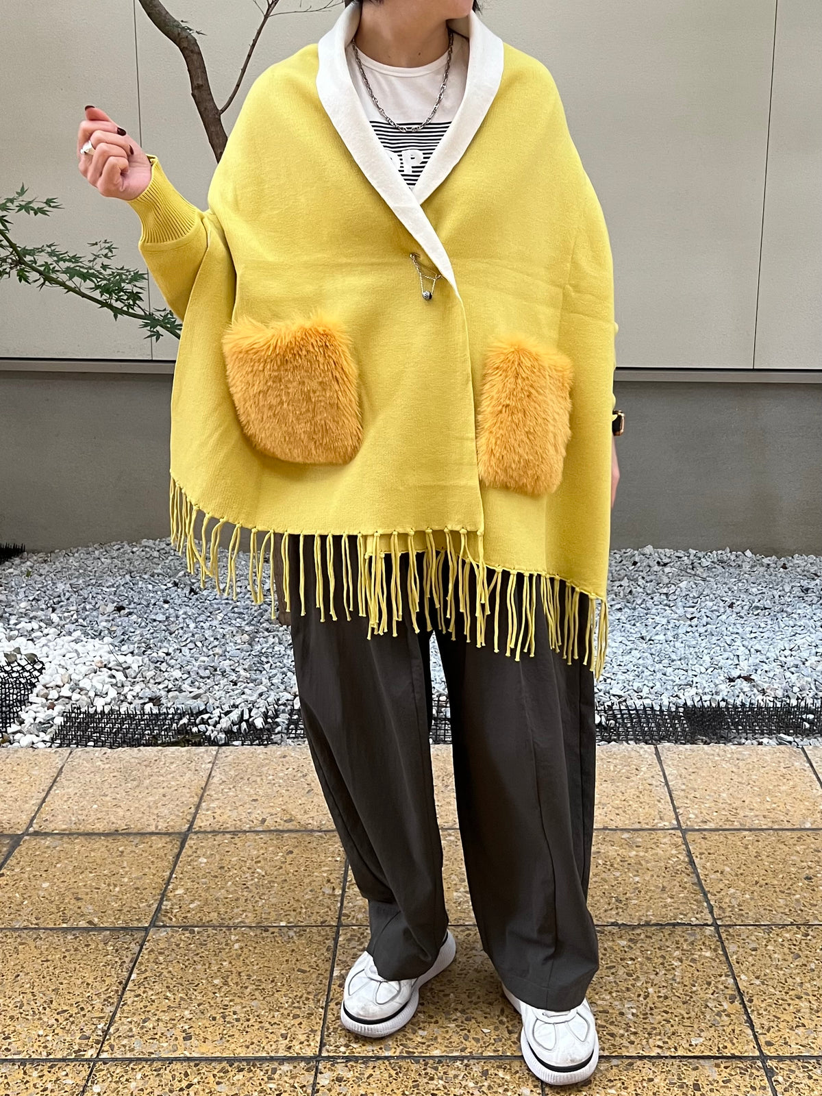 【botanical】ポケットファーポンチョ