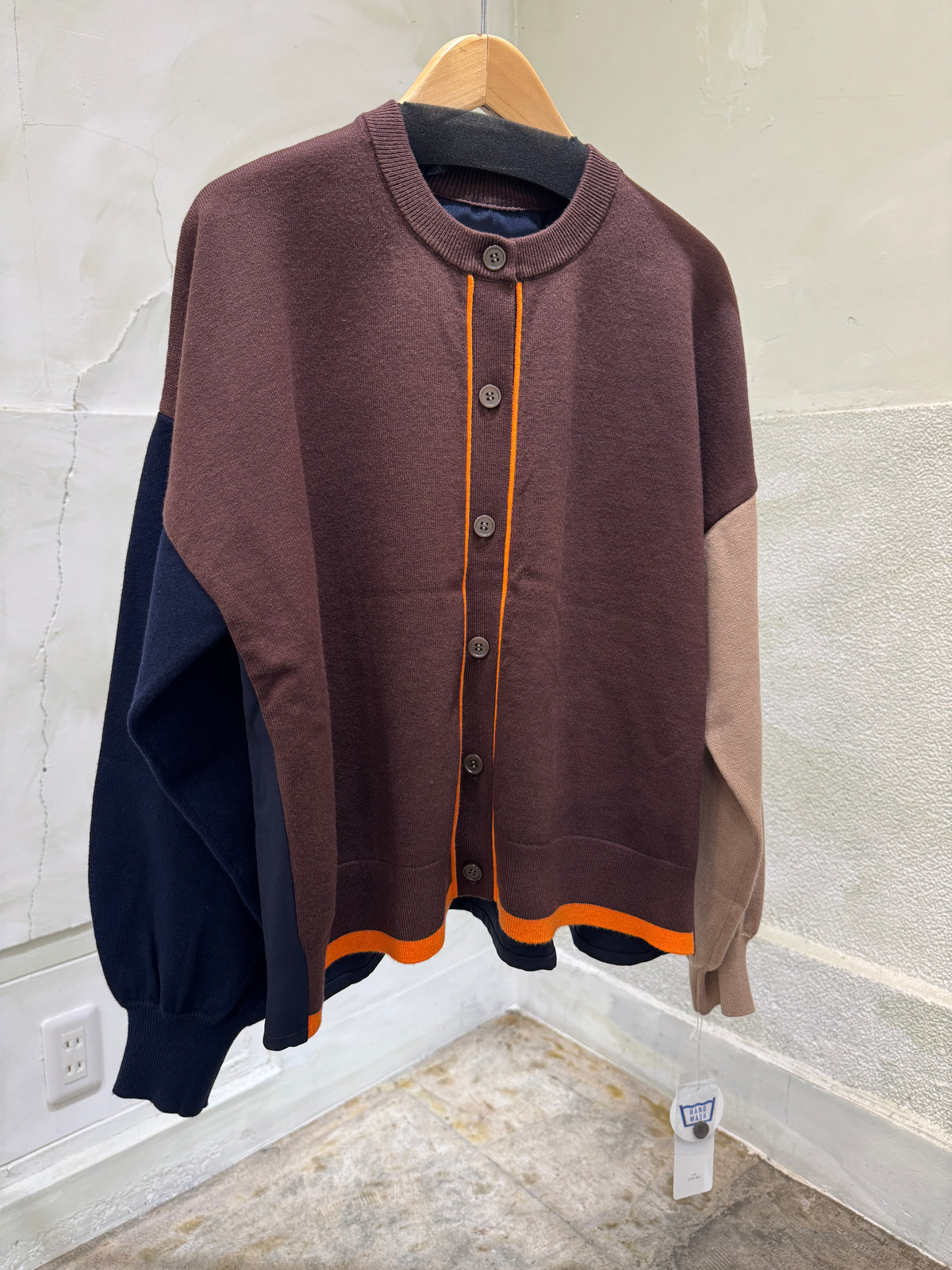 【C'EST MOIJU】カラーブロック切り替えカーディガン