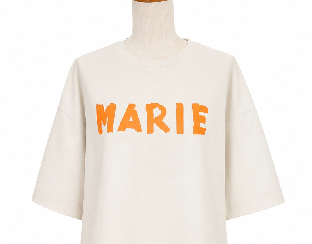 【MARIED'OR】テープロゴ5分袖Tシャツ