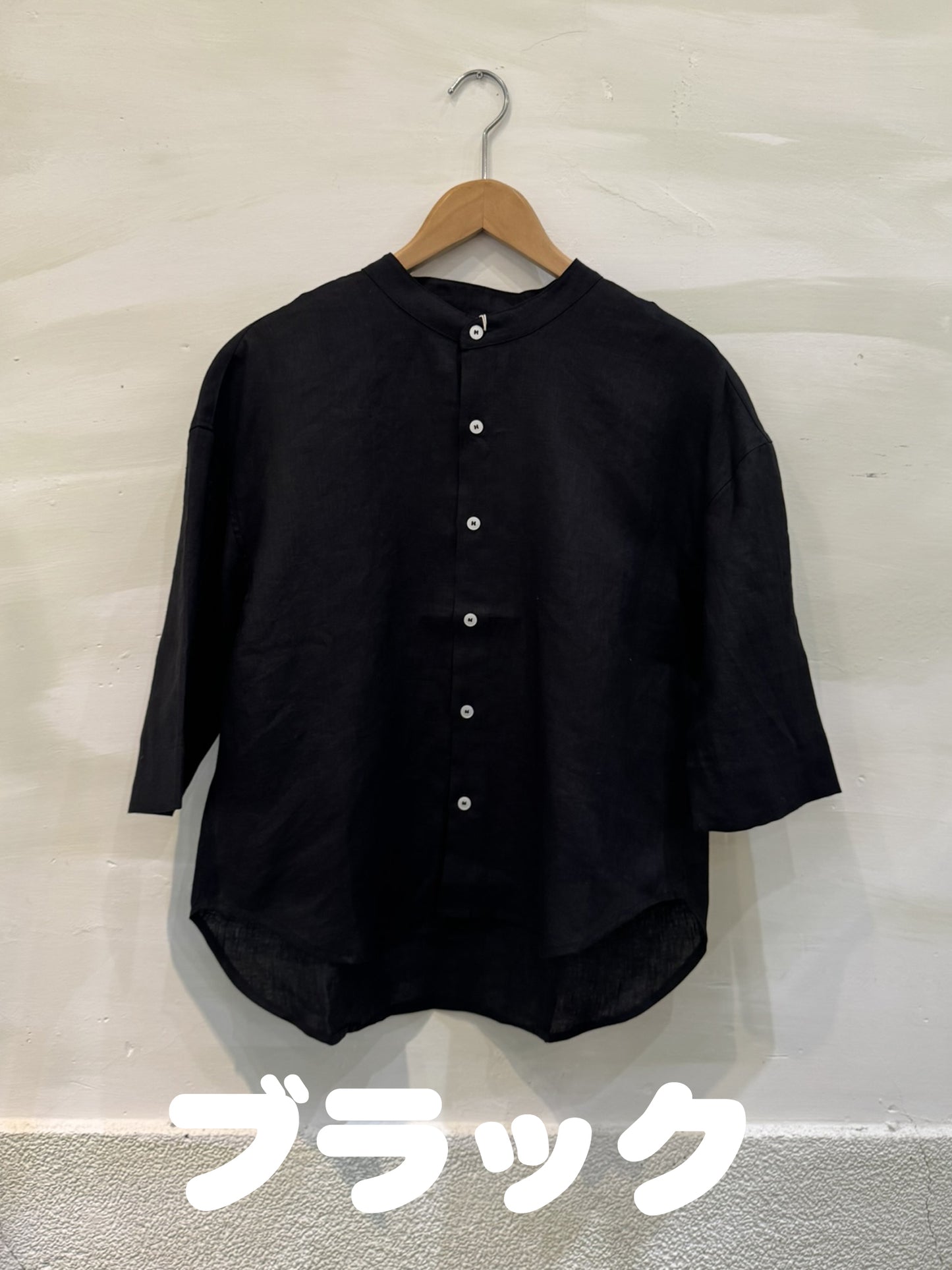 【Swarm】麻スタンド前開きシャツ