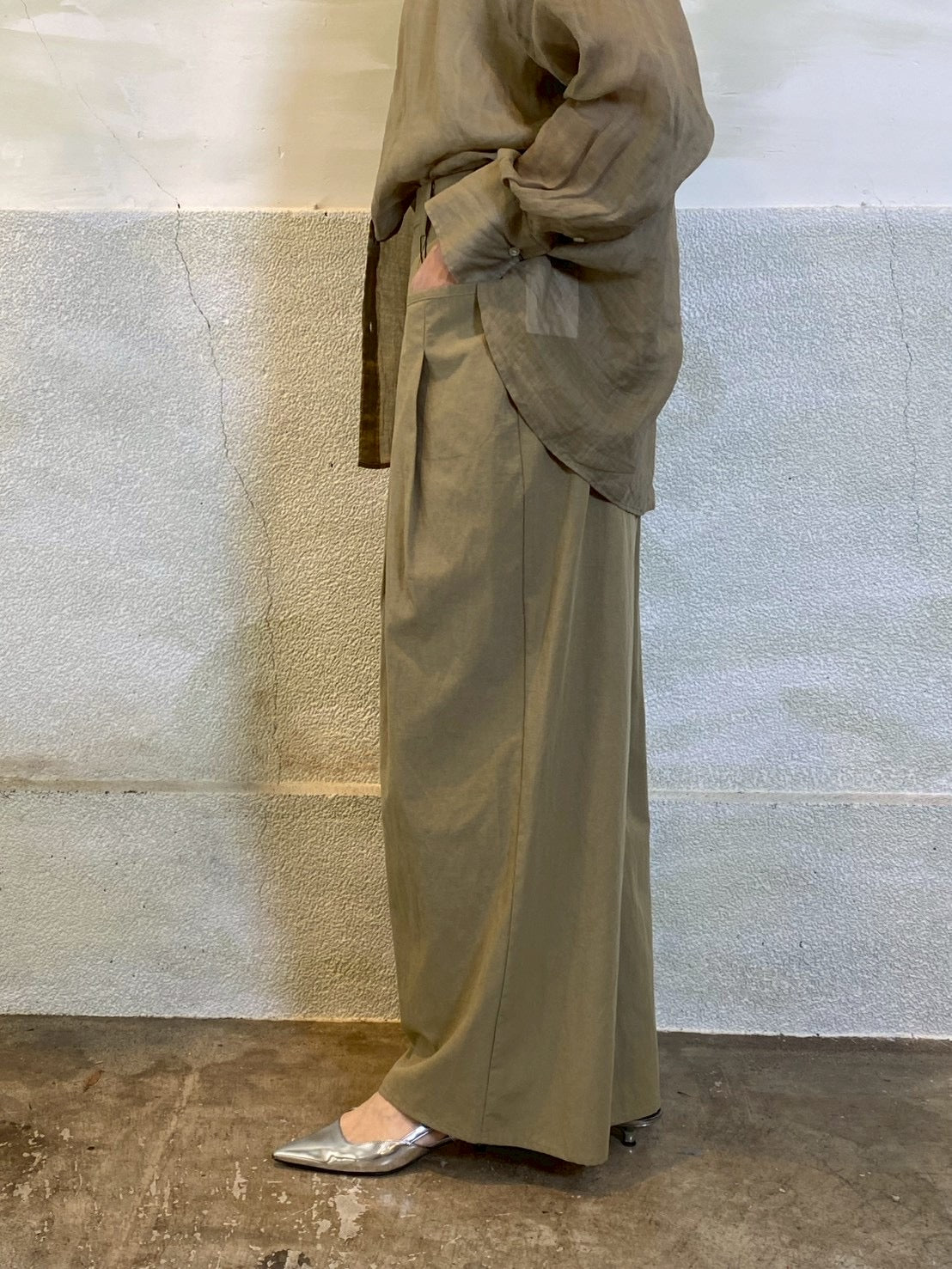 【CLOCHE】2タックワイドパンツ