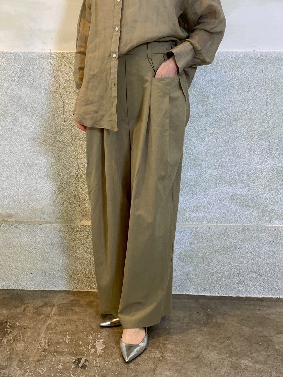 【CLOCHE】2タックワイドパンツ