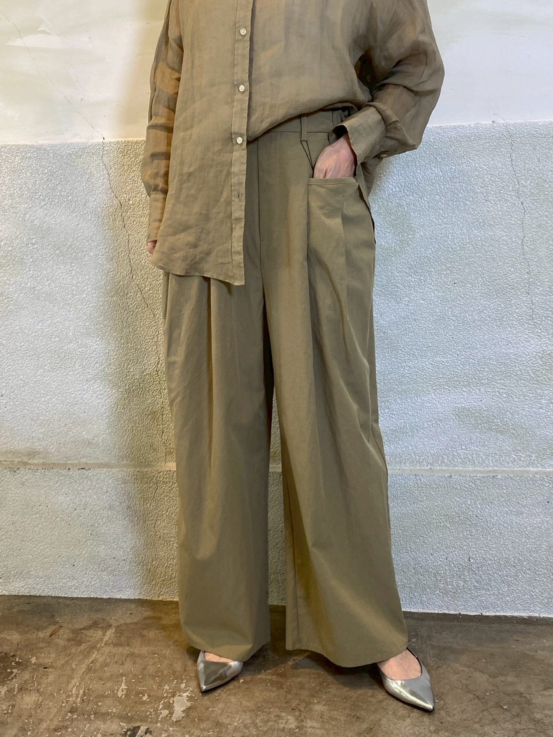 【CLOCHE】2タックワイドパンツ