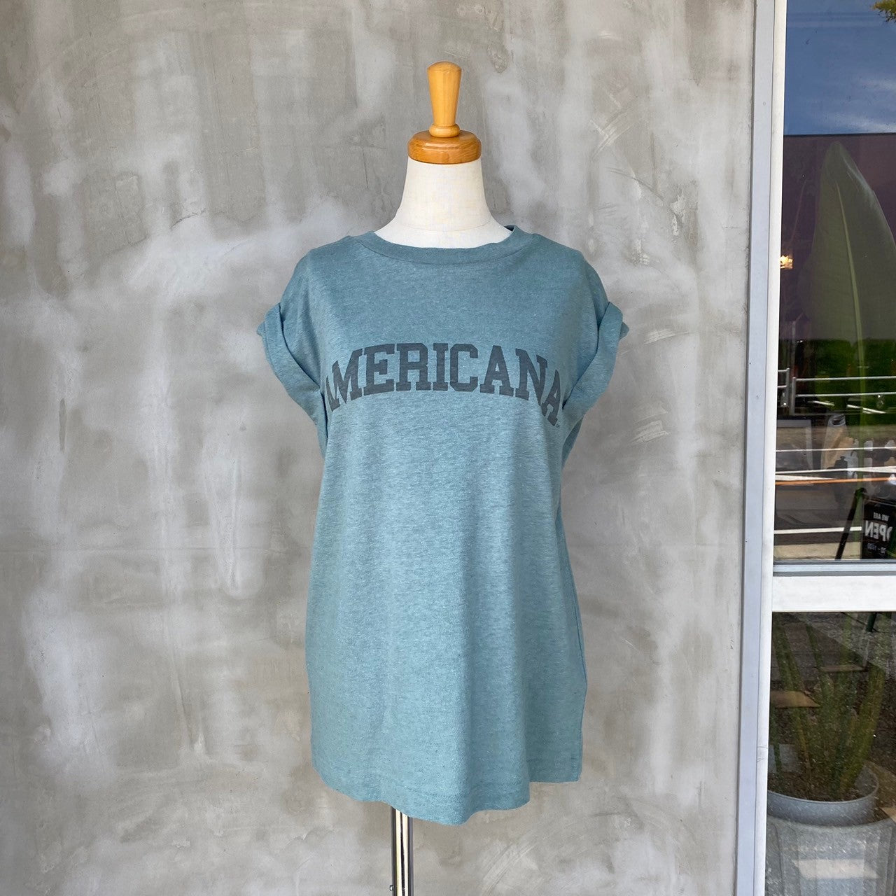 【AMERICANA】コットンリネンスラブフレンチロゴカットソー