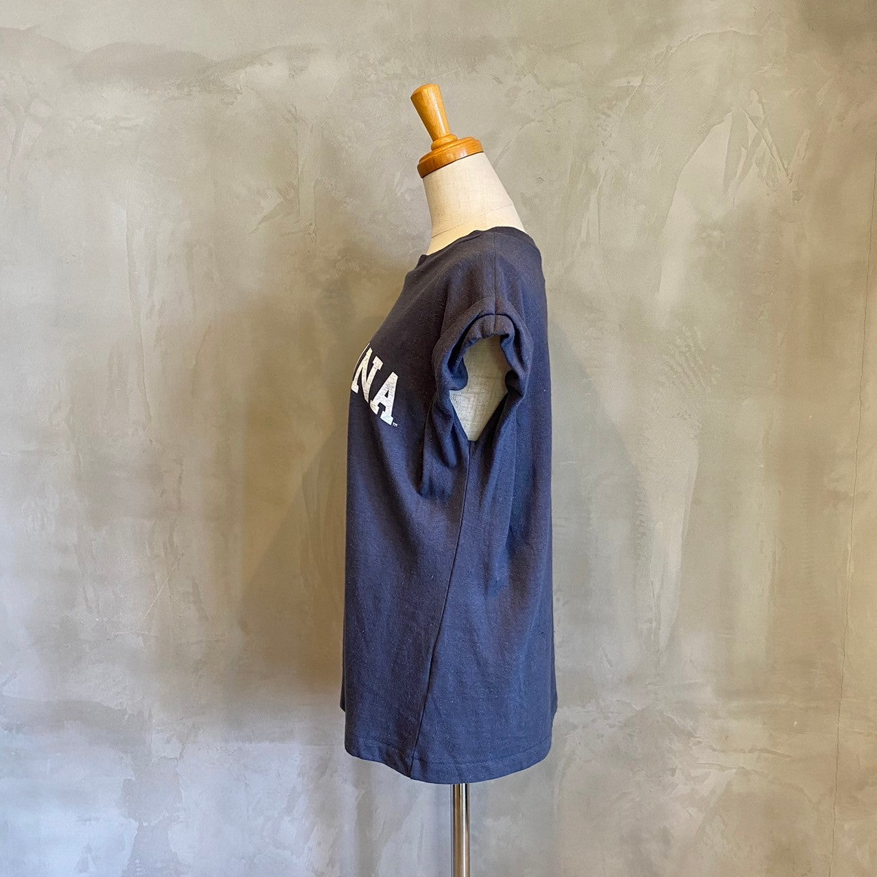 【AMERICANA】コットンリネンスラブフレンチロゴカットソー