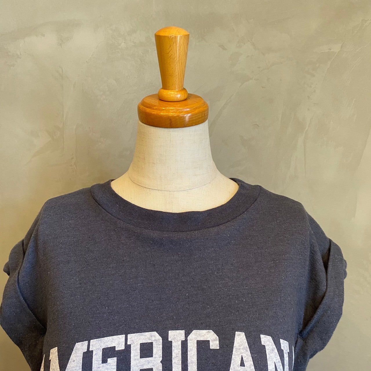 【AMERICANA】コットンリネンスラブフレンチロゴカットソー