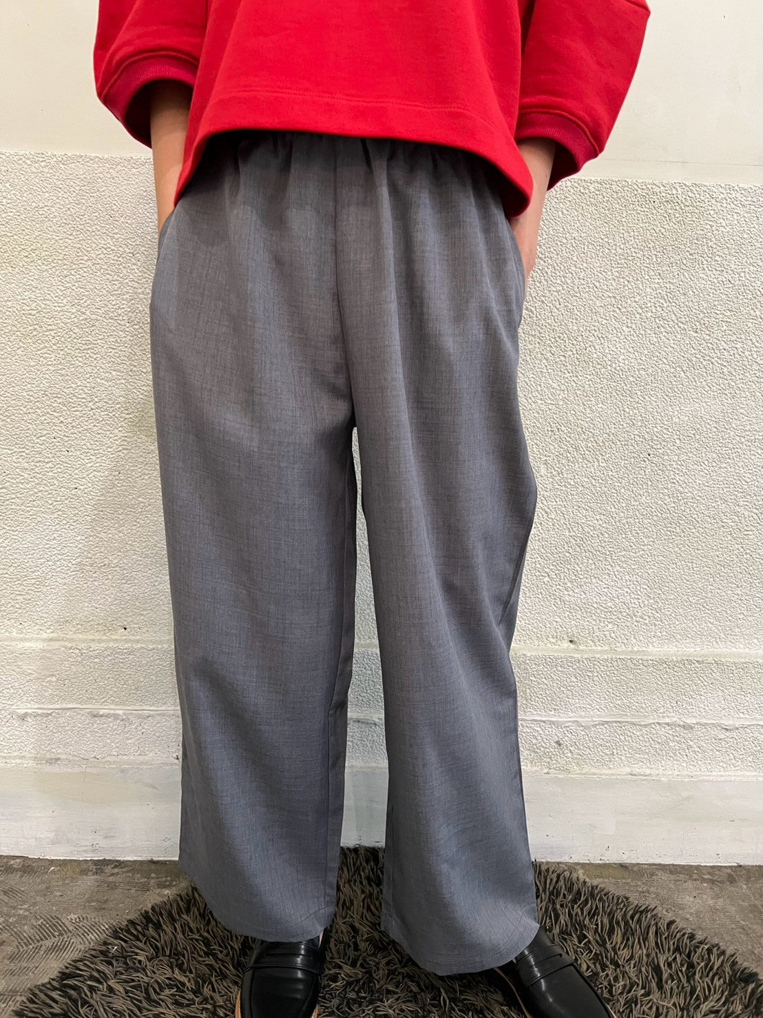 【botanical】シャーリングウエストワイドパンツ