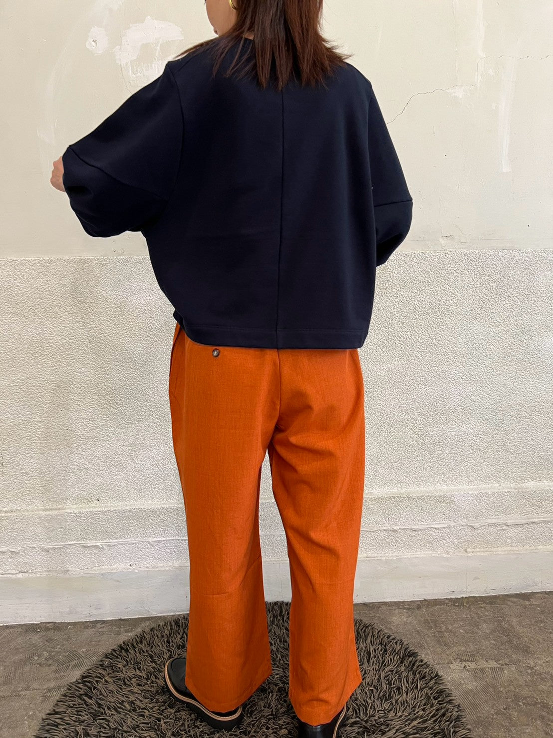 【botanical】シャーリングウエストワイドパンツ
