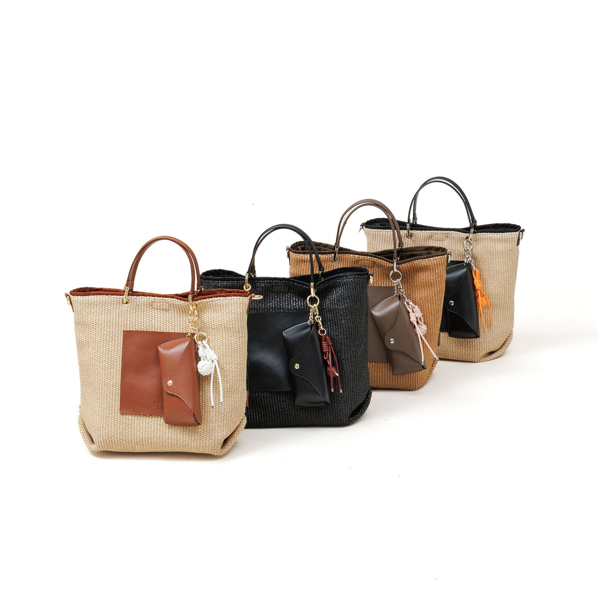 【予約商品】story.（ストーリー）ナイロン×カゴ素材 リバーシブルトートバッグ M