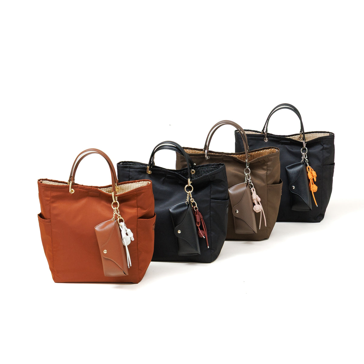 【予約商品】story.（ストーリー）ナイロン×カゴ素材 リバーシブルトートバッグ M