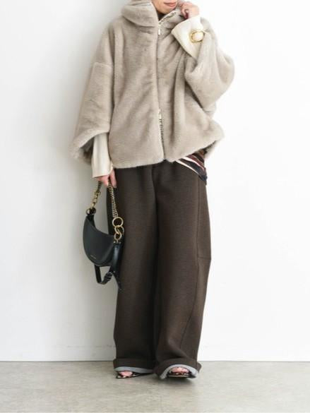 【Eimee Law】ミンクファースタンドネックショートコート