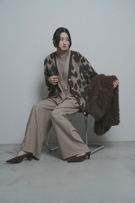 【予約商品】CYAN tokyo/レオパードシャギーリブカーデ