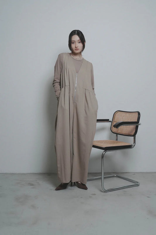 【予約商品】CYAN tokyo/シャギーコンビパッチギャザーサロペ