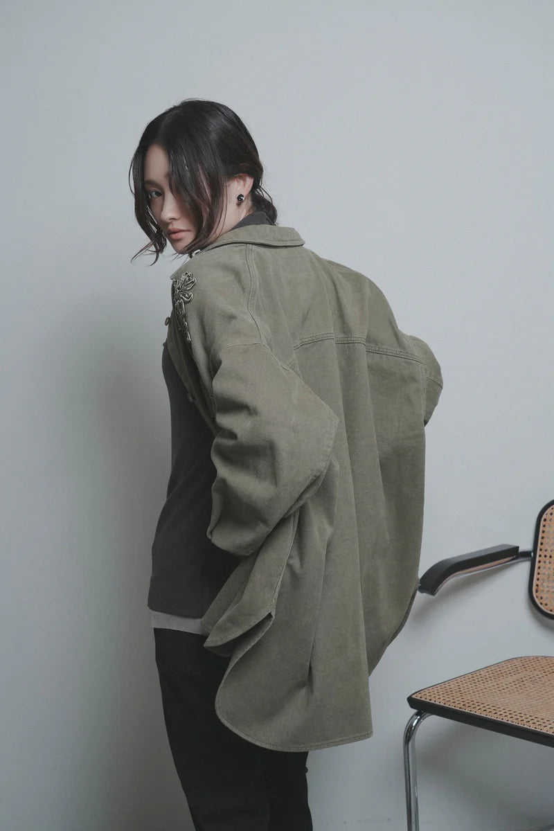 【予約商品】CYAN tokyo/刺繍オーバーシャツブルゾン