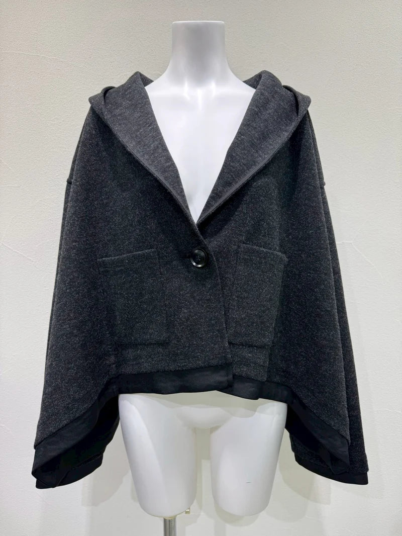【予約商品】CYAN tokyo/ラウンドヘムフラノショートフーディ